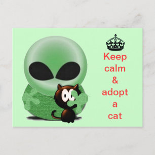 Carte Postale Restez calme et adoptez un chat