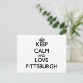 Carte Postale Restez calme et aimer Pittsburgh (Debout devant)