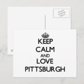 Carte Postale Restez calme et aimer Pittsburgh (Devant / Derrière)