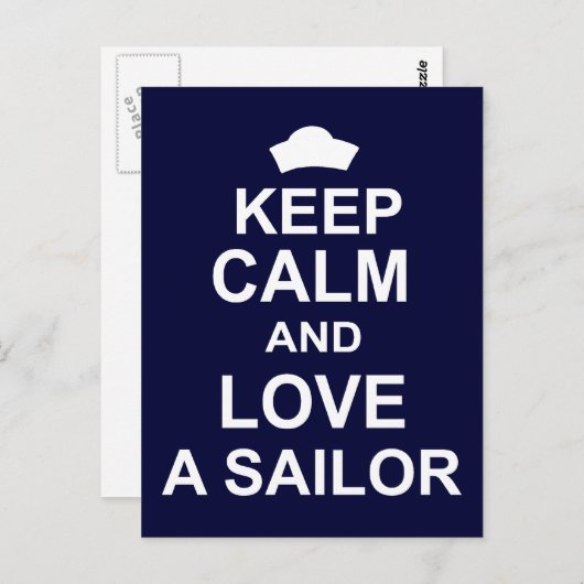 Carte Postale Restez calme et aimez un marin (Devant / Derrière)