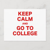 Carte Postale Restez calme et allez à l'université (Devant)