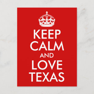 Carte Postale Restez calme et amoureux Texas