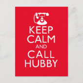 Carte Postale Restez calme et appelez Hubby (Devant)
