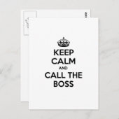 Carte Postale Restez calme et appelez le patron (Devant / Derrière)