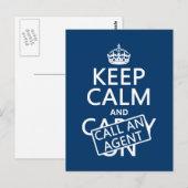 Carte Postale Restez calme et appelez un agent (Devant / Derrière)