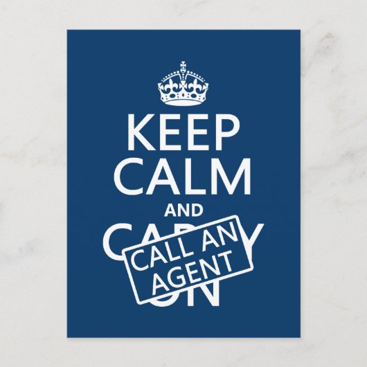 Carte Postale Restez calme et appelez un agent (Devant)