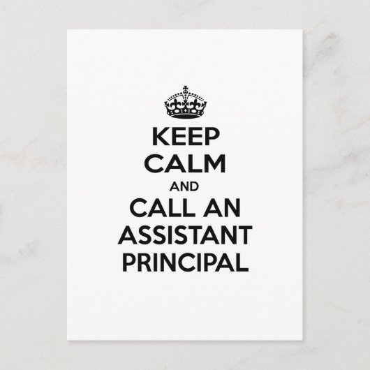 Carte Postale Restez calme et appelez un directeur adjoint (Devant)