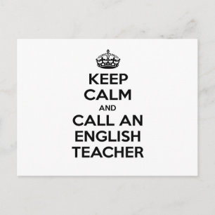 Carte Postale Restez calme et appelez un enseignant anglais