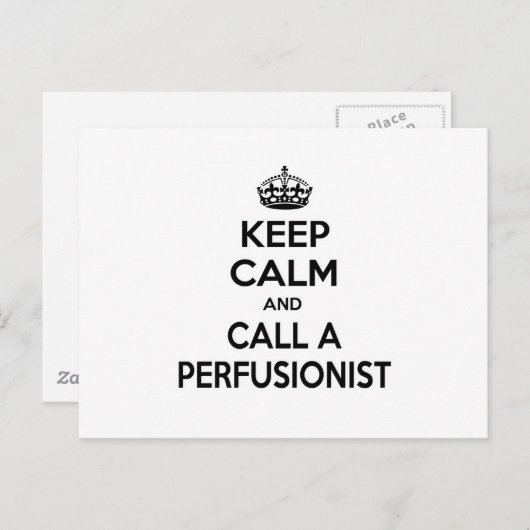 Carte Postale Restez calme et appelez un perfusionniste (Devant / Derrière)