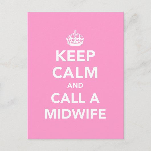 Carte Postale Restez calme et appelez une sage-femme (Devant)