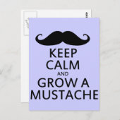 Carte Postale Restez calme et augmentez votre moustache (Devant / Derrière)