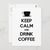 Carte Postale Restez Calme et Buvez du Café (Devant / Derrière)