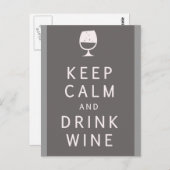 Carte Postale Restez calme et buvez du vin (Devant / Derrière)