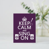 Carte Postale Restez calme et chanter (Karaoke) (Debout devant)