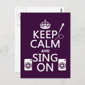 Carte Postale Restez calme et chanter (Karaoke) (Devant / Derrière)
