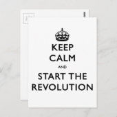 Carte Postale Restez Calme Et Commencez La Révolution (Devant / Derrière)