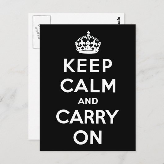 Carte Postale Restez Calme Et Continuez (Devant / Derrière)