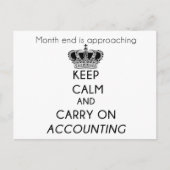 Carte Postale Restez calme et continuez à compter sur la comptab (Devant)