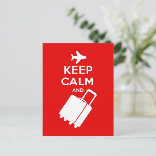 Carte Postale Restez calme et continuez à porter vos bagages (Debout devant)