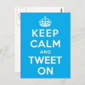 Carte Postale Restez calme et continuez à tweeter (Devant / Derrière)