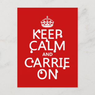 Carte Postale Restez calme et continuez - sang - toutes les coul