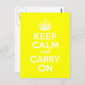 Carte Postale Restez calme et continuez sur le jaune (Devant / Derrière)