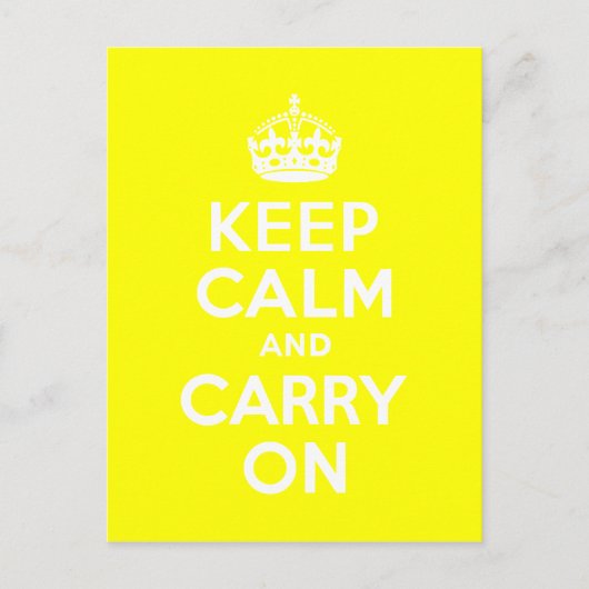 Carte Postale Restez calme et continuez sur le jaune (Devant)