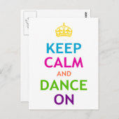 Carte Postale Restez calme et dansez (Devant / Derrière)