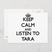 Carte Postale Restez calme et écoutez Tara (Devant / Derrière)