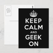 Carte Postale Restez calme et Geek (Devant / Derrière)