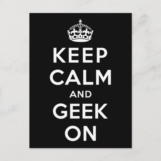 Carte Postale Restez calme et Geek (Devant)