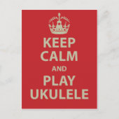 Carte Postale Restez calme et jouez à Ukulele (Devant)