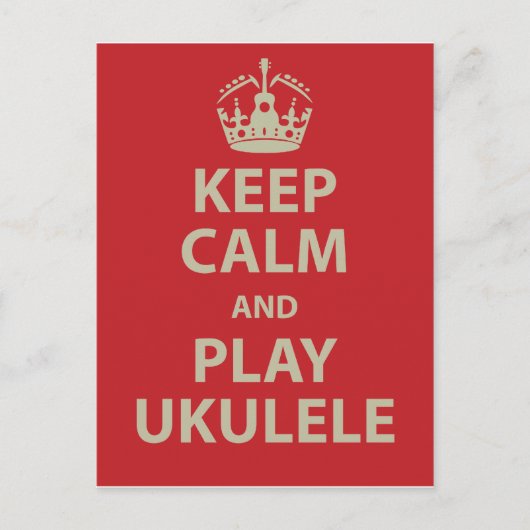 Carte Postale Restez calme et jouez à Ukulele (Devant)
