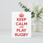 Carte Postale Restez Calme Et Jouez Au Rugby (Debout devant)