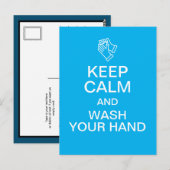 Carte Postale Restez calme et lavez votre main (Devant / Derrière)