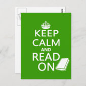 Carte Postale Restez calme et lisez sur (Devant / Derrière)