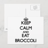 Carte Postale Restez calme et mangez Broccoli (Devant / Derrière)