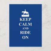 Carte Postale Restez calme et montez sur (bleu) (Devant)