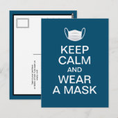 Carte Postale Restez calme et portez un masque (Devant / Derrière)