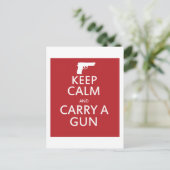 Carte Postale Restez calme et portez un pistolet (Debout devant)