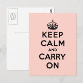 Carte Postale restez calme et poursuivez Original (Devant / Derrière)