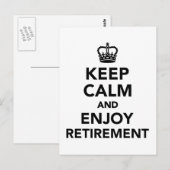 Carte Postale Restez calme et profitez de votre retraite (Devant / Derrière)
