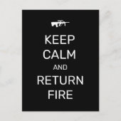 Carte Postale Restez calme et retournez en feu (Devant)