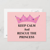Carte Postale Restez calme et Secourez la Princesse (Devant / Derrière)