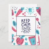 Carte Postale Restez Calme Et Souriez ! | Phrase mignonne (Devant / Derrière)