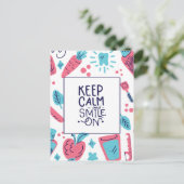 Carte Postale Restez Calme Et Souriez ! | Phrase mignonne (Debout devant)