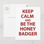 Carte Postale Restez calme et soyez blaireau de miel (Devant / Derrière)