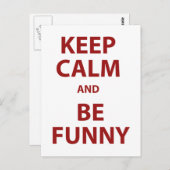 Carte Postale Restez calme et soyez drôle ! (Devant / Derrière)