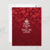 Carte Postale Restez calme et tombez amoureux en disant (Devant / Derrière)