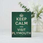 Carte Postale Restez calme et visitez Plymouth (Debout devant)